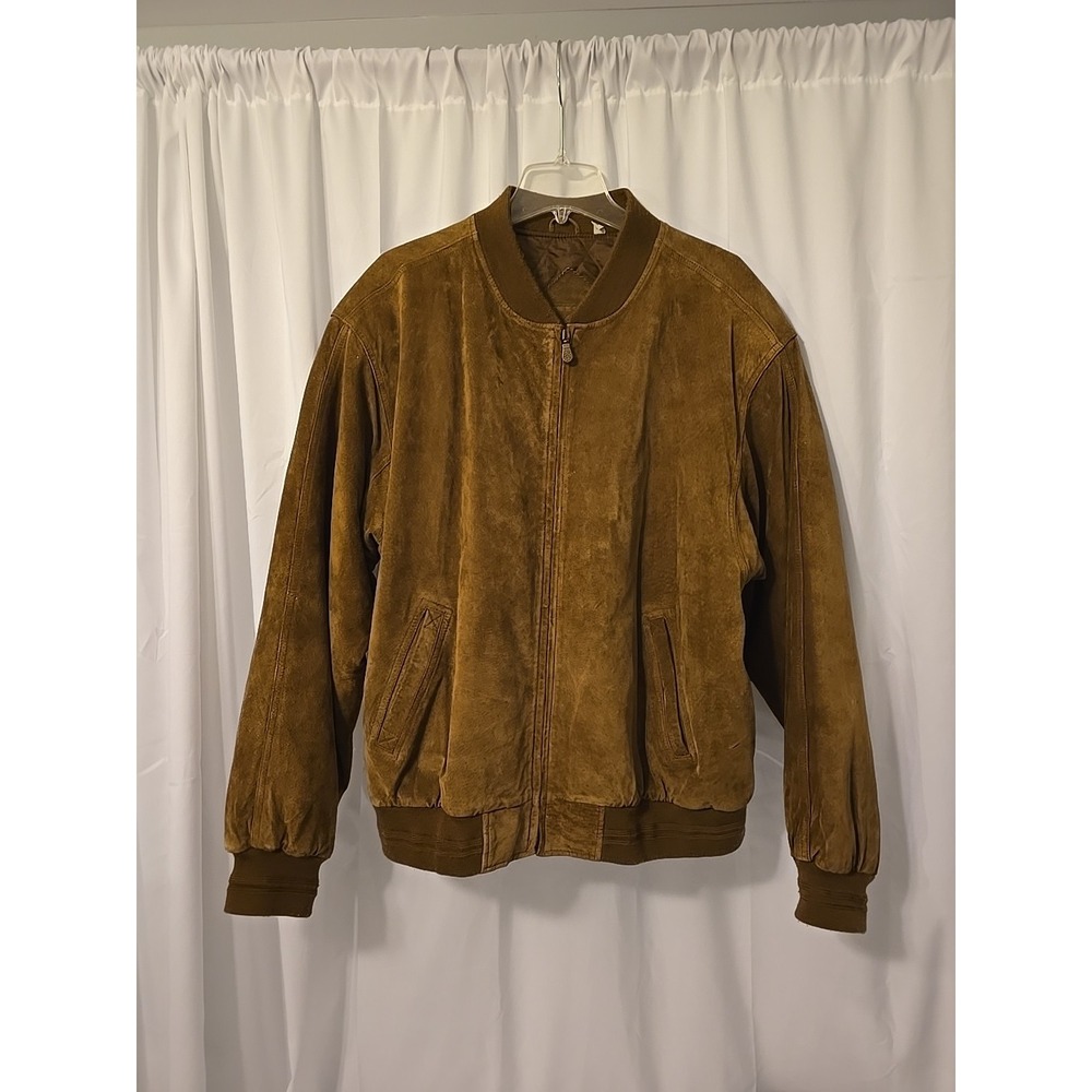 VTG 1990s Roundtree & Yorke Men's Brown Suede Leather Aviator Bomber Jacket XL